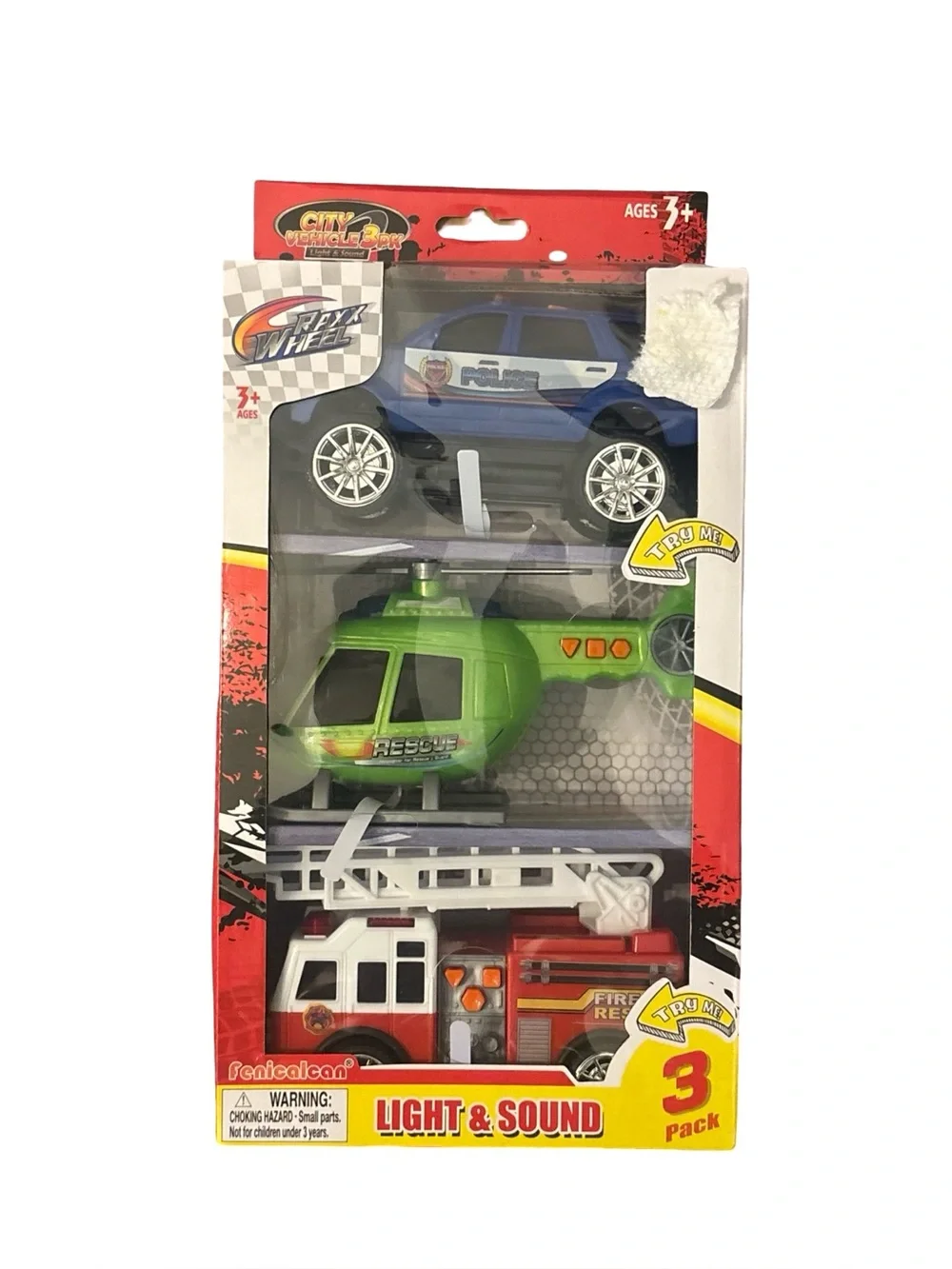 Rescue Vehicle Toy Automobile 3 Piece Set